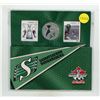 Image 1 : 2012 Canada 25 Cent Saskatchewan Rough Riders coin and Stamp set