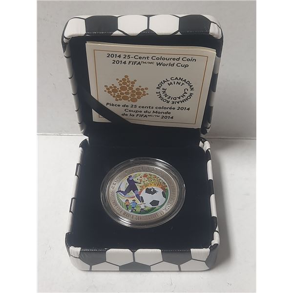 2014 25-cents coloured coin - FIFA Cup