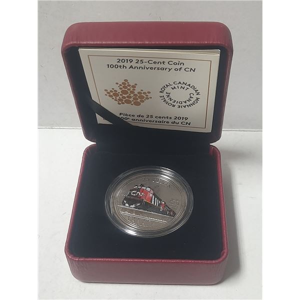 2019 25-cents coloured coin - 100th Anniversary of CN