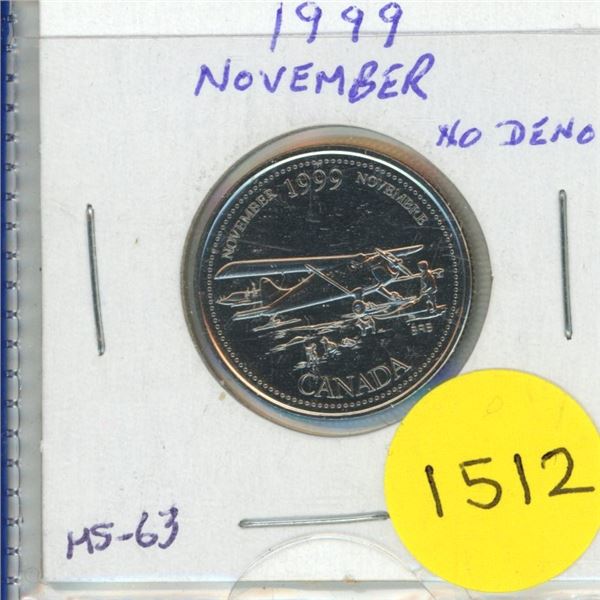 1999 November Mule 25-cents - Proof-like