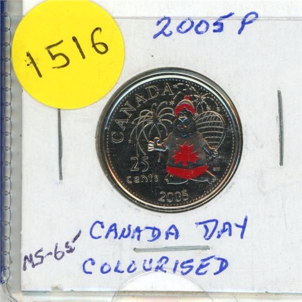 2005P Coloured Canada Day 25-cents - Proof-like