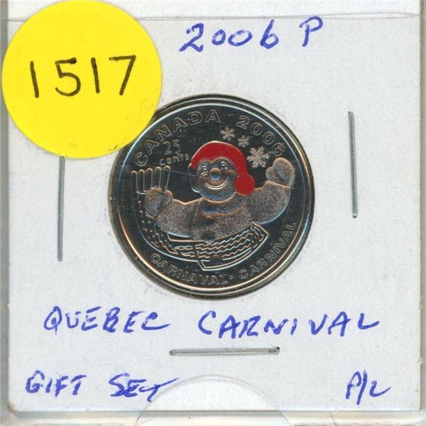 2006P Coloured Quebec Carnival 25-cents - Proof-Like