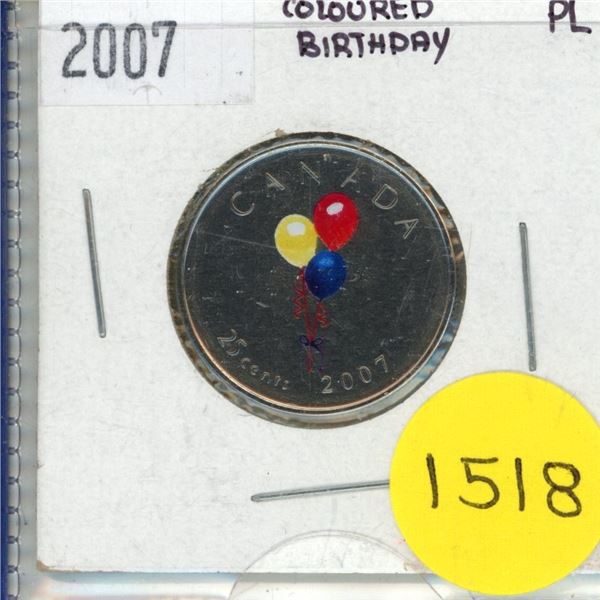 2007 Coloured Birthday 25-cents - Proof-Like