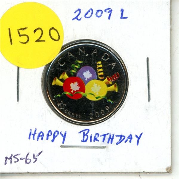 2009 Coloured Birthday 25-cents - Proof-Like