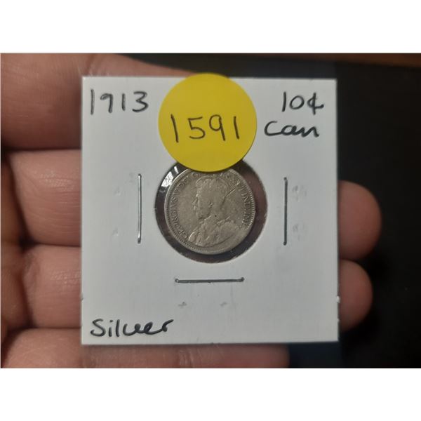 1913 Canadian Silver Ten Cents