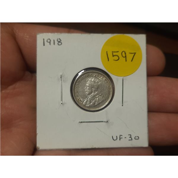 1918 VF-30 Canadian Silver Ten Cents