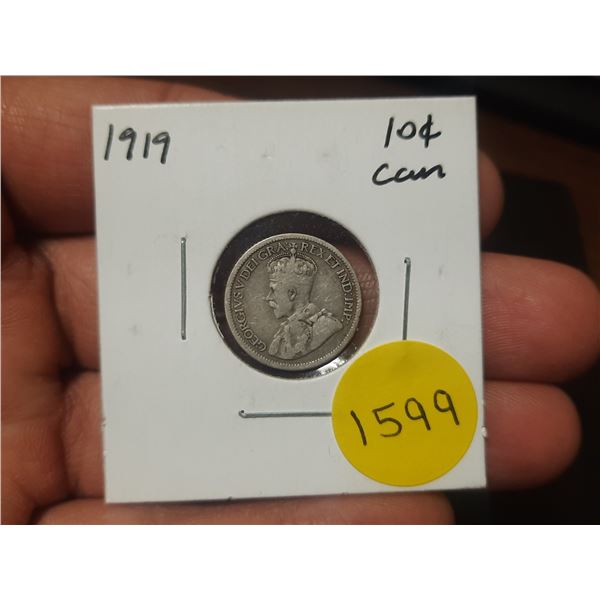 1919 Canadian Silver Ten Cents