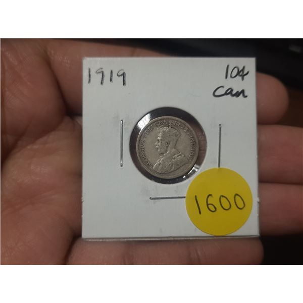 1919 Canadian Silver Ten Cents
