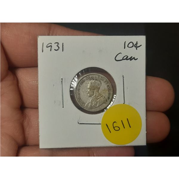 1931 Canadian Silver Ten Cents