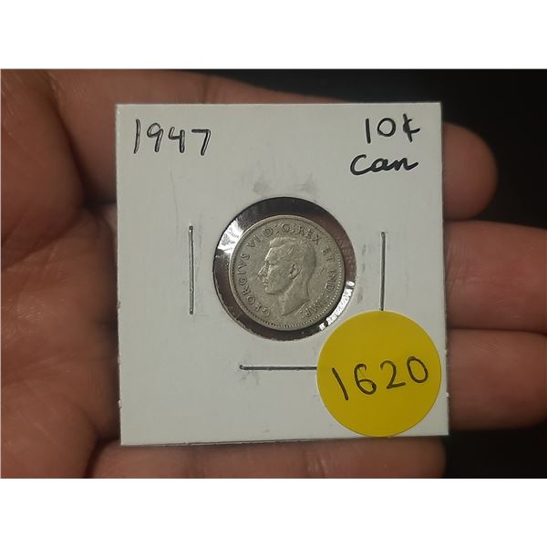 1947 Canadian Silver Ten Cents