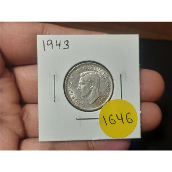 1943 Canadian Silver Twenty Five Cents