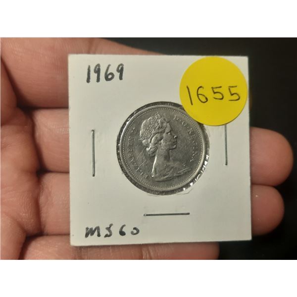 1969 MS-60 Canadian Twenty Five Cents