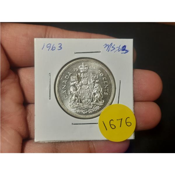 1963 MS-63 Canadian Silver Fifty Cents