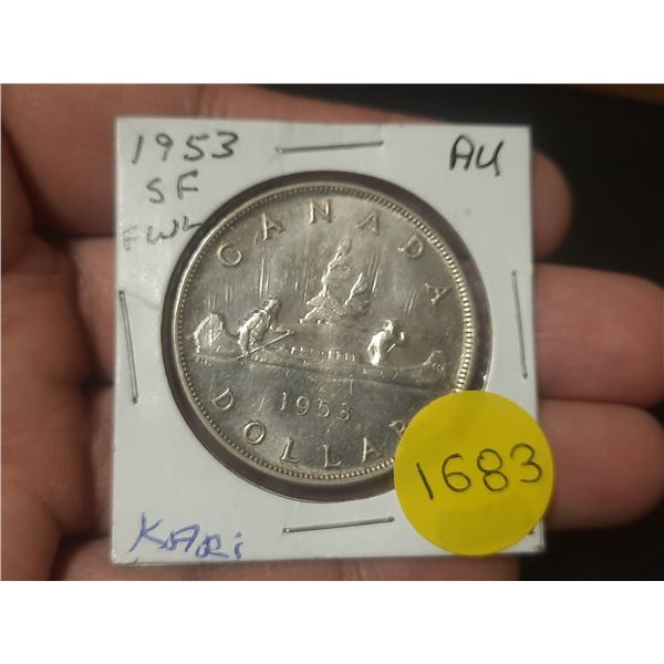 1953 AU Canadian Silver Dollar - SF FWL