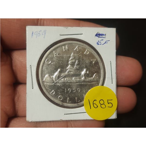 1959 EF Canadian Silver Dollar