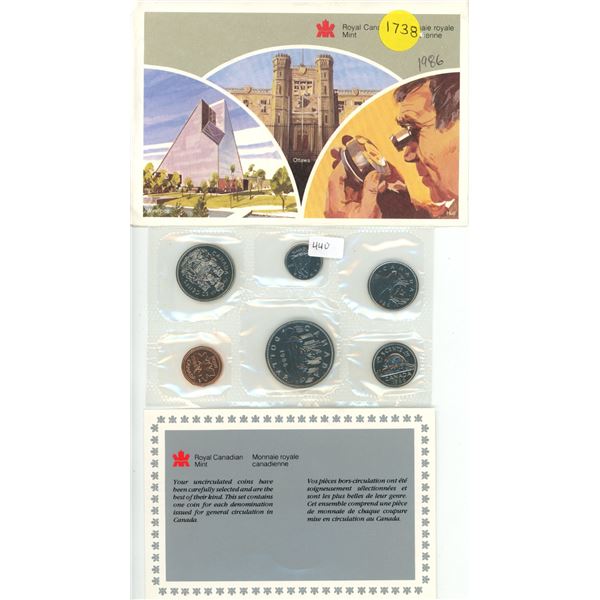 1986 Canada Uncirculated Coin Set.