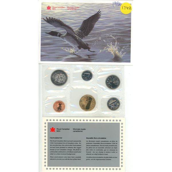 1996 Canada Uncirculated Coin Set.