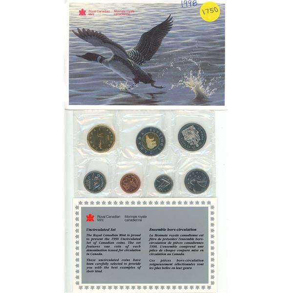 1998 Canada Uncirculated Coin Set.