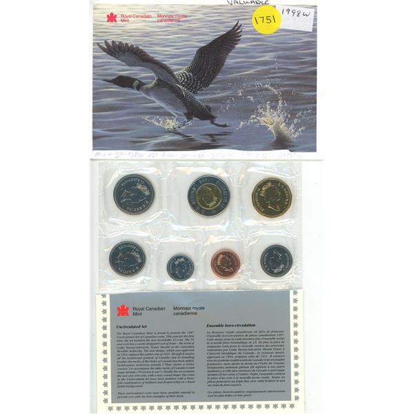 1998 Canada Uncirculated Coin Set.
