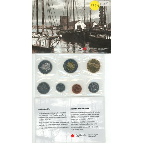 2002 Canada Uncirculated Coin Set.