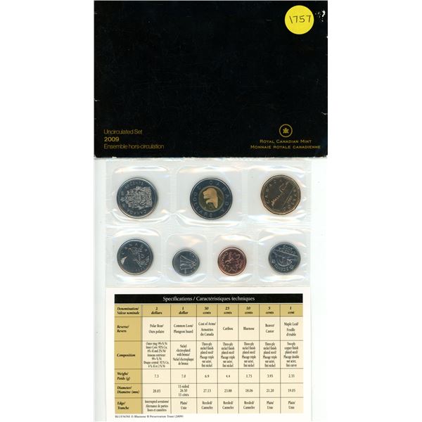 2009 Canada Uncirculated Coin Set.
