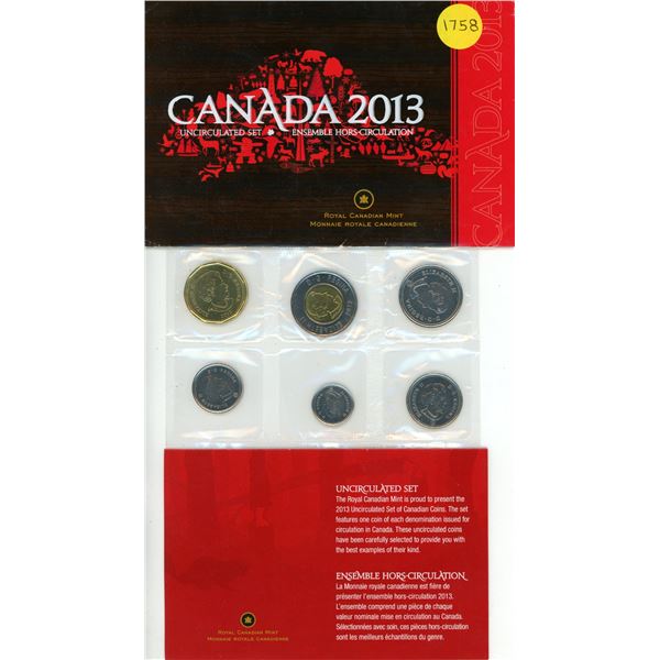 2013 Canada Uncirculated Coin Set.