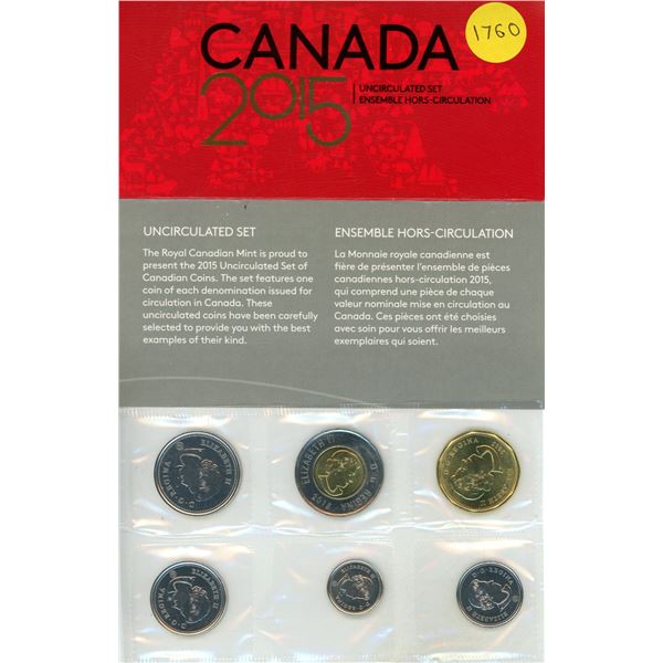 2015 Canada Uncirculated Coin Set.