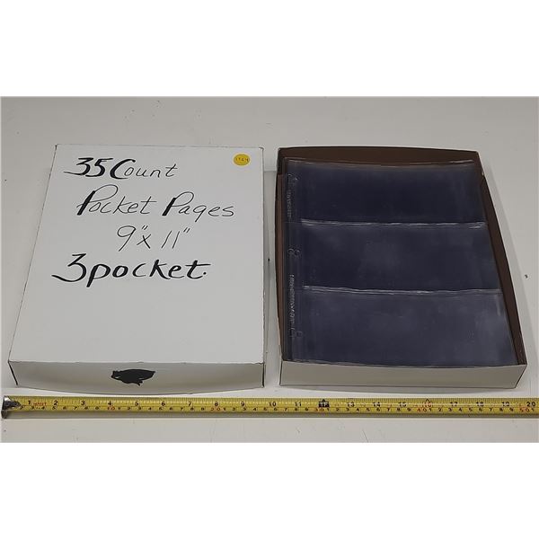 (35) 3 Pocket Currency Sheets. (9" X 11")