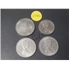 Image 2 : (2) 1974, 1982 Canada One Dollar and 1980 Canada 50 Cents.