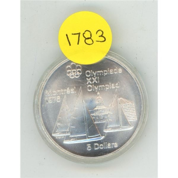 1976 Montreal Olympic 5 Dollars Silver Coin.