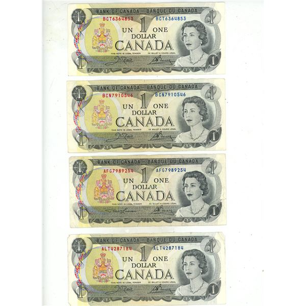 (17) 1973 Canada One Dollar Banknotes.