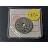 Image 1 : Vintage 1917 French 25 Centimes coin, known as the Lindauer type, featuring a central hole.
