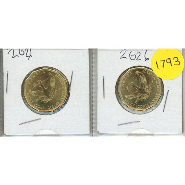 (2) 2026 Canadian "Lucky Loonie" Dollar.
