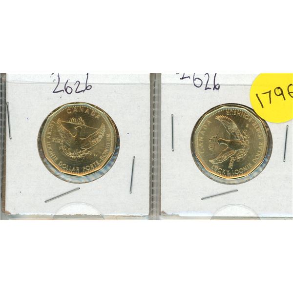 (2) 2026 Canadian "Lucky Loonie" Dollar.