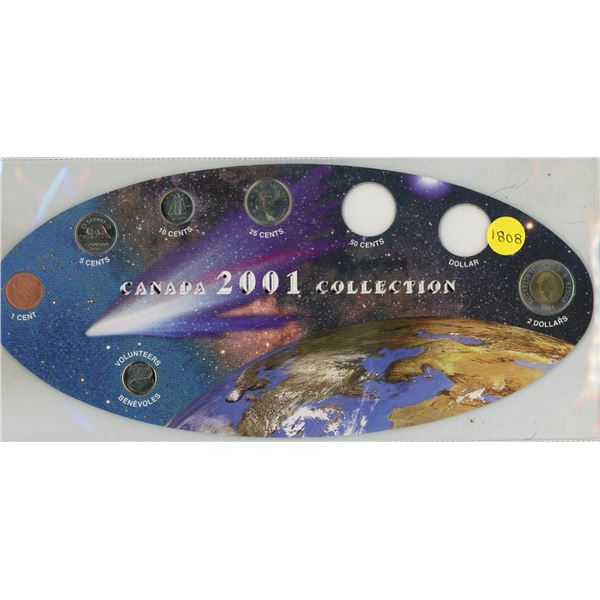 2001 Canadian Coin Collection display holder manufactured by the Royal Canadian Mint.  (Two Coin Is 