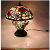 Image 1 : Beautiful Rare Tiffany Style Teapot Lamp, Working.  16.5” Tall. J.J. Peng Stamp on Shade.