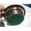 Image 3 : Silver Plated (?) Curling Rock Design Ashtray w/ Glass Insert
