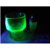 Image 6 : Vintage Uranium Glass Cup & Uranium Glass Salt Shaker