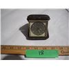 Image 1 : Vintage Mauthe 7-Jewel German Made Travel Clock (Working).  Genuine Leather Case. Hands & Numbers Gl