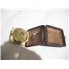 Image 4 : Vintage Mauthe 7-Jewel German Made Travel Clock (Working).  Genuine Leather Case. Hands & Numbers Gl