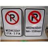Image 1 : Unused Aluminum Reflective No-Parking Signs (Wednesday) 12x18”