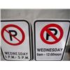 Image 2 : Unused Aluminum Reflective No-Parking Signs (Wednesday) 12x18”