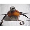 Image 4 : Vintage Hand Tooled Leather Wrapped Flask Cover w/ Bottle.