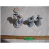 Image 1 : 2001 Kalique Bedtime Ornament (7” Tall), (2) Vintage Ceramic S&P Shakers