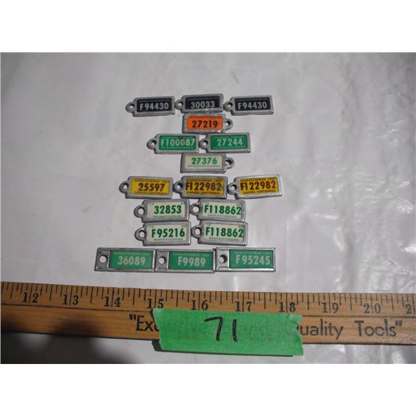 (17) 1960’s War Amp Key Tags