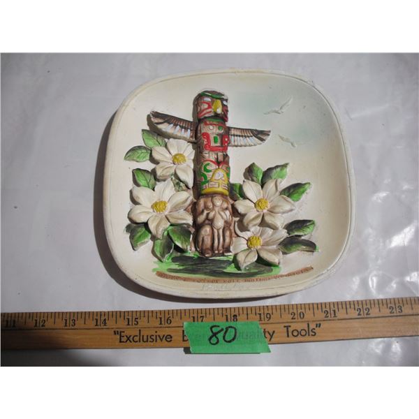 “Indian Totem Pole - British Columbia” Ceramic Legendware Wall Hanging