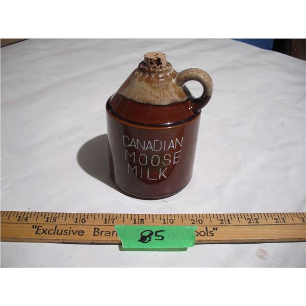 Canadian Moose Milk Stoneware Jug (4.75” Tall)