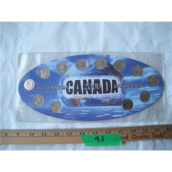 2000 Canada Millenium Quarter Set in Plastic
