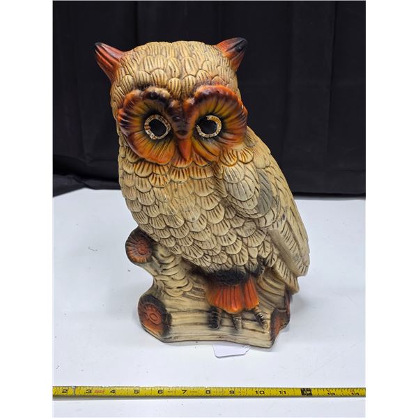 Chalkware owl coin bank
