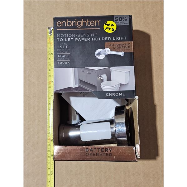 NIB Enbrighten motion sensing toilet paper holder light